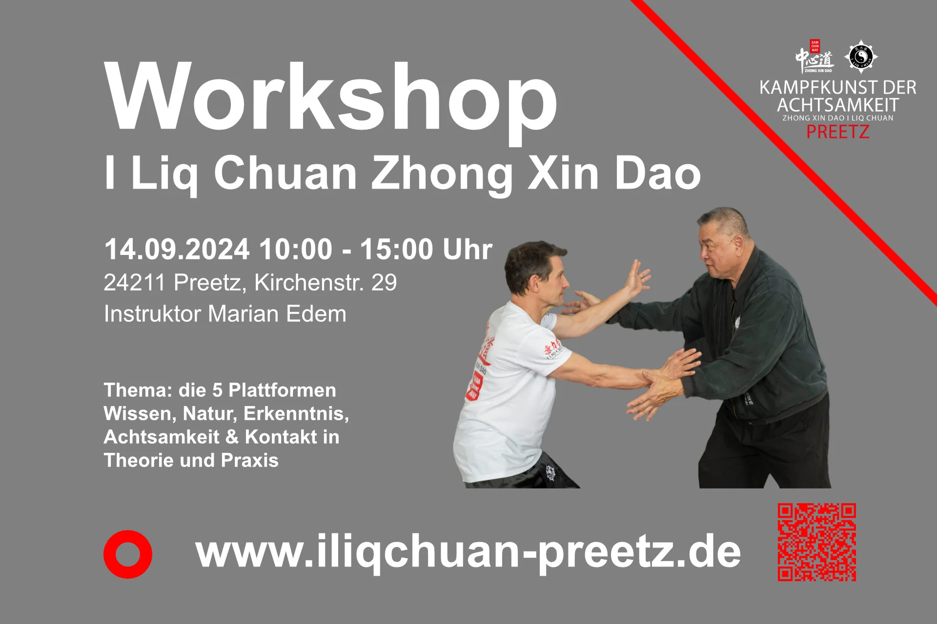 Zhong Xin Dao I Liq Chuan Workshop mit Instruktor Marian Edem in Preetz